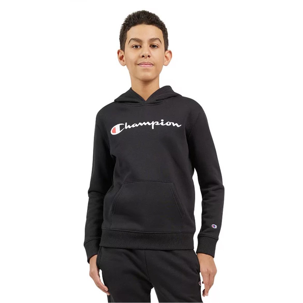 Champion® Signature Logo Fleece Pull Over Hoodie Black Blend Sz Large